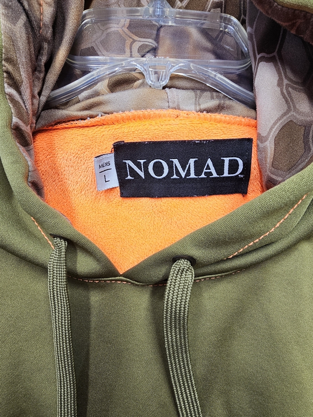 Nomad Y2K Hoodie Mens Large Green Hunting Camo Lined Fleece Pullover Logo - Picture 5 of 12